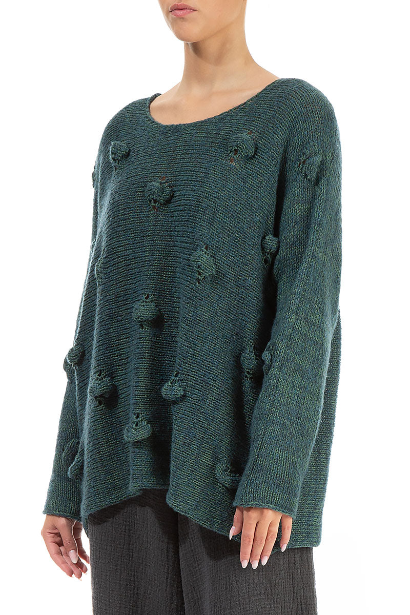 Bubbles Mélange Opal Green Wool Sweater