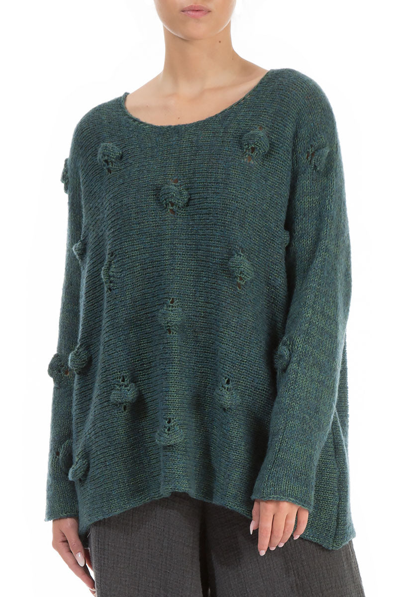 Bubbles Mélange Opal Green Wool Sweater