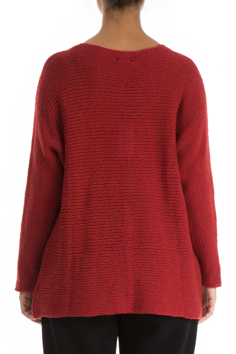 Bubbles Red Wool Sweater