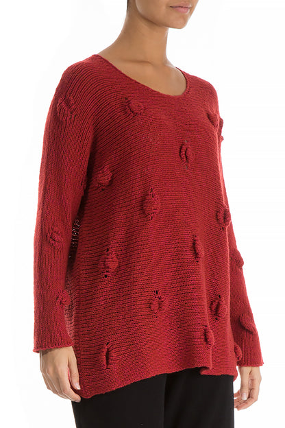 Bubbles Red Wool Sweater