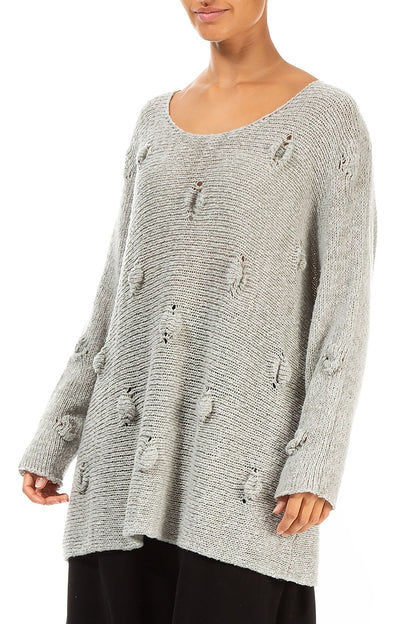 Bubbles Greige Wool Sweater