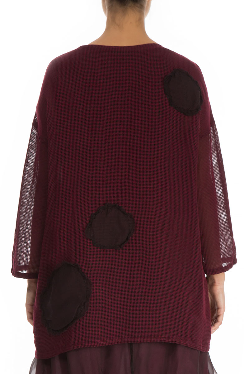 Bubbles Mesh Wine Silk Tunic