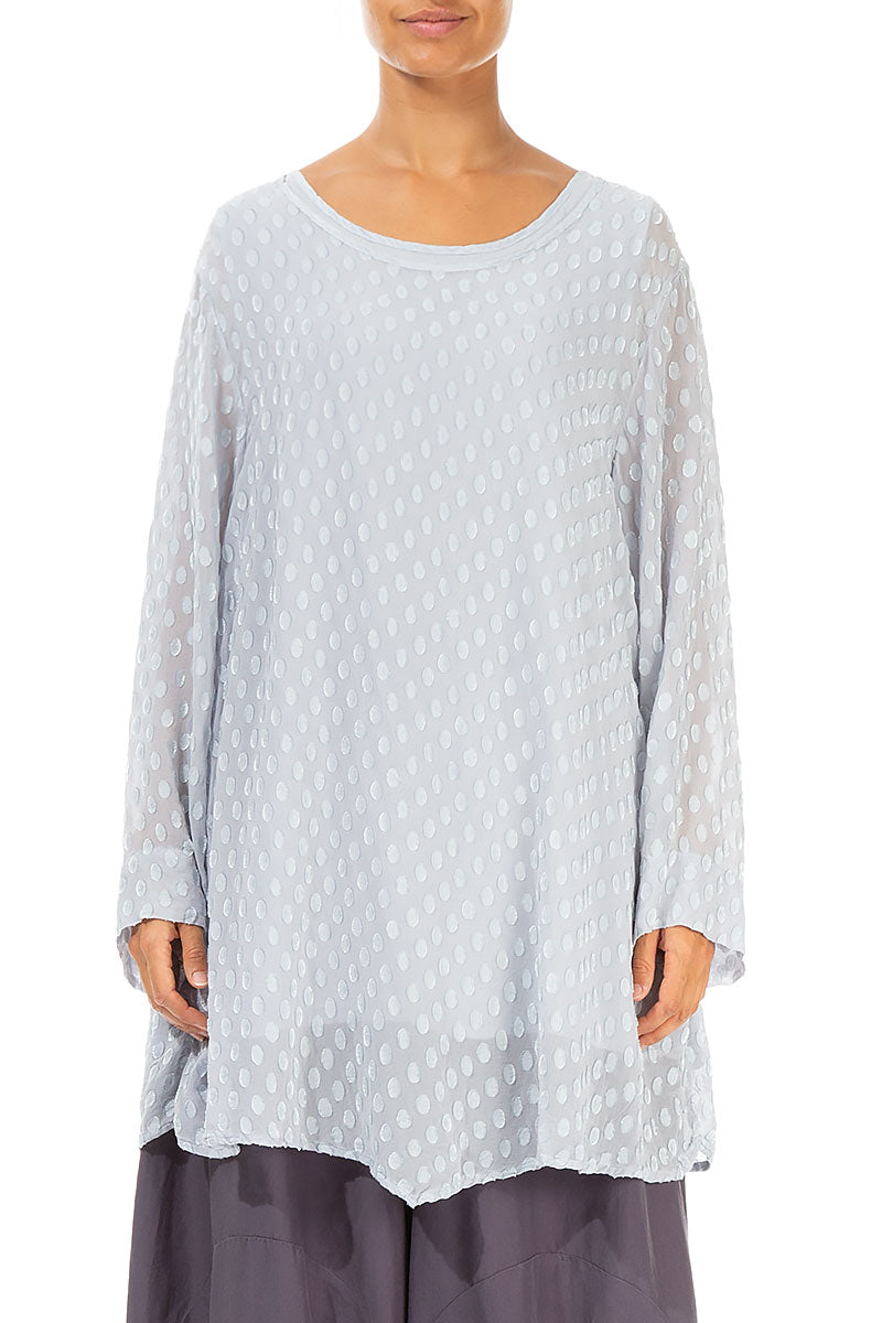 Bubbly Pattern Light Grey Silk Tunic