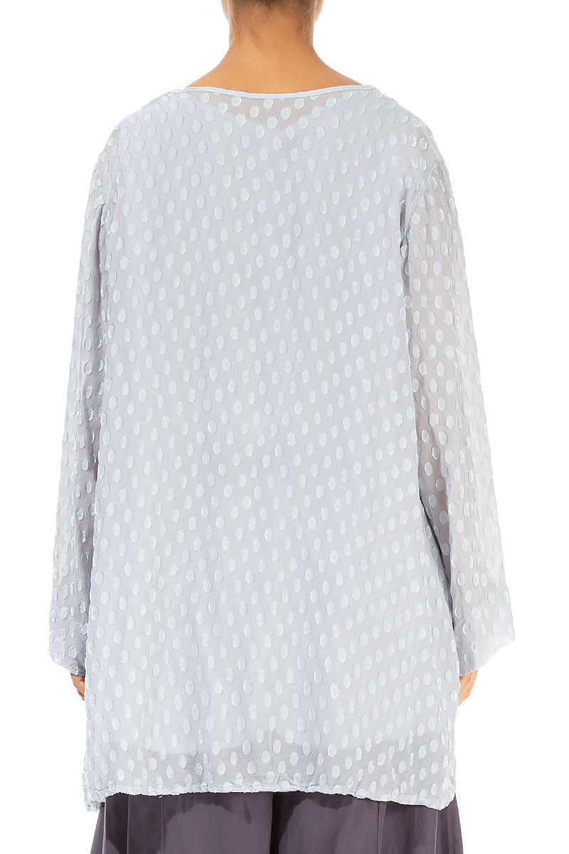 Bubbly Pattern Light Grey Silk Tunic