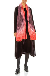 Burgundy Flame Ombré Pure Silk Scarf 2