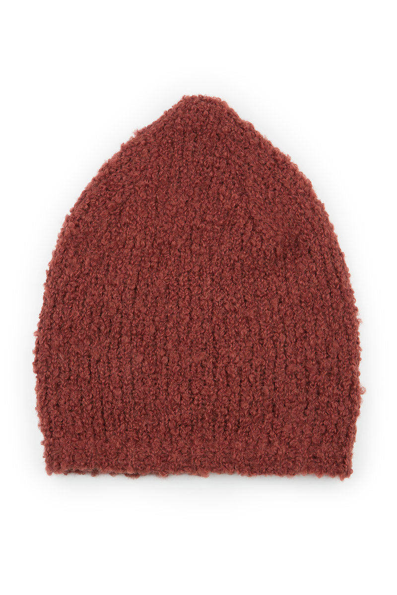 Burnt Brick Alpaca Wool Beanie Hat