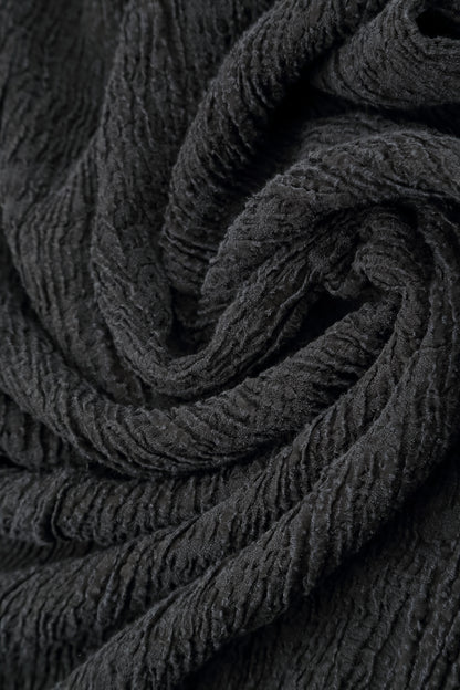 Button Charcoal Textured Silk Linen Jacket