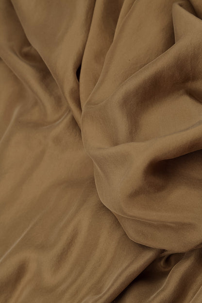 Buttoned Aged Copper Pure Silk Jacket