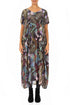Buttoned Art Mosaic Silk Bamboo Dress 1