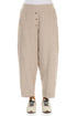Buttoned Beige Linen Trousers 1