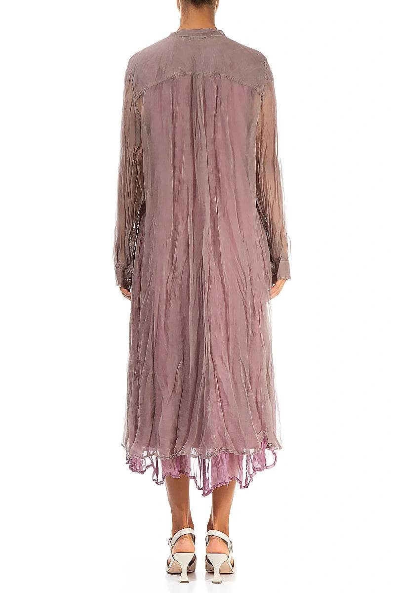 Buttoned Beige Silk Chiffon Jacket 2