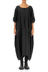 Buttoned Black Linen Dress 1