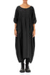 Buttoned Black Linen Dress 1