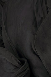 Buttoned Short Black Silk Chiffon Jacket 5