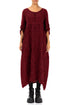 Buttoned Red Check Linen Dress 1