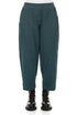 Buttoned Deep Turquoise Denim Cotton Trousers 1