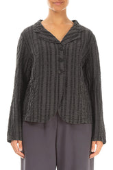 Buttoned Forest Brown Checkered Linen Cotton Jacket 1