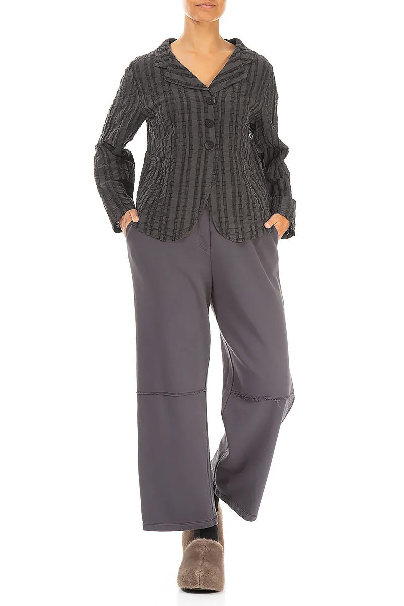 Buttoned Forest Brown Checkered Linen Cotton Jacket 4