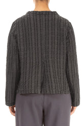 Buttoned Forest Brown Checkered Linen Cotton Jacket 2