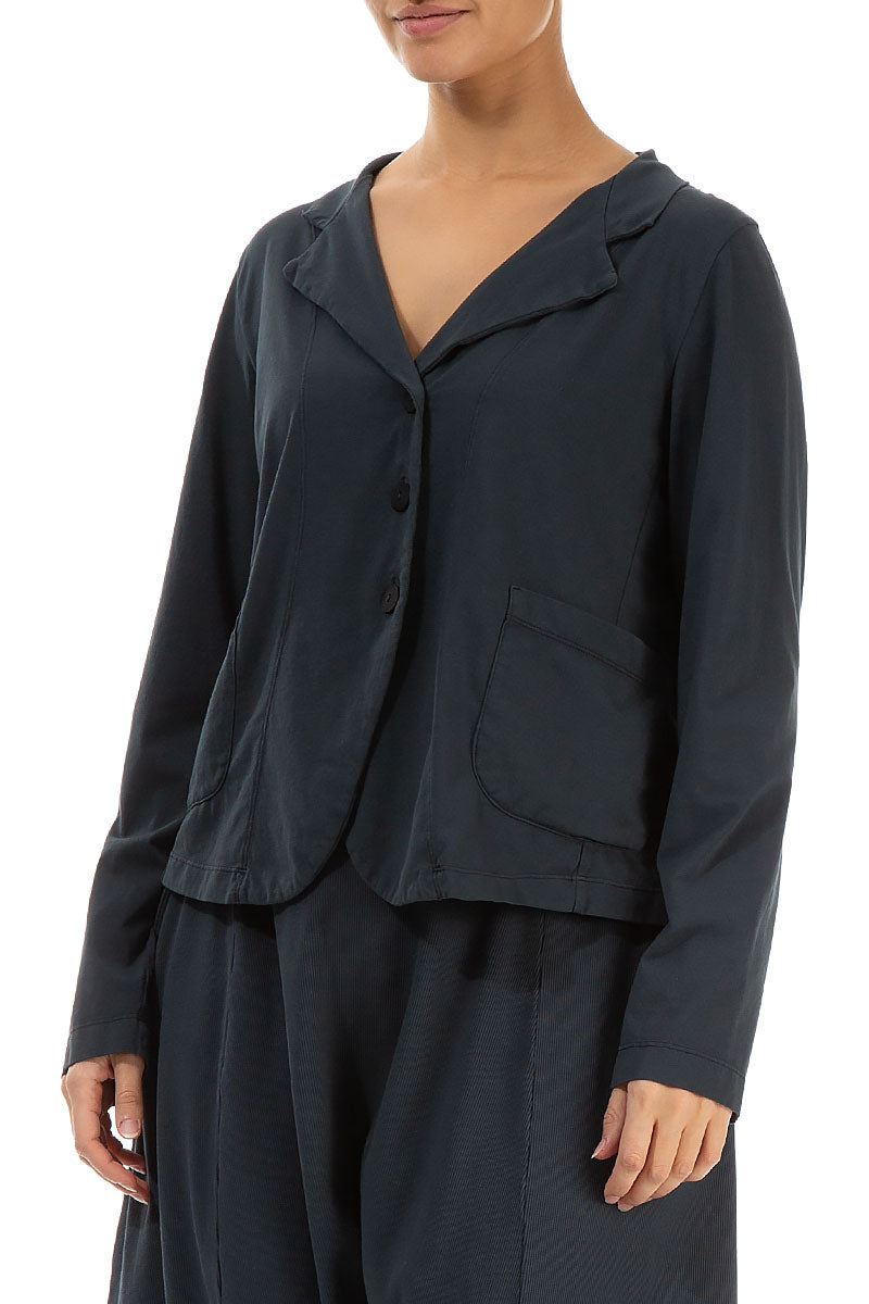 Buttoned Graphite Cotton Jacket 3