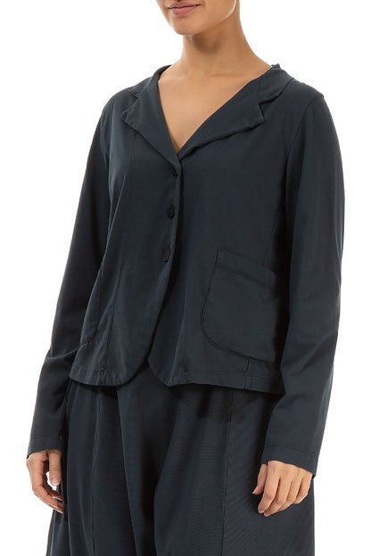Buttoned Graphite Cotton Jacket 3