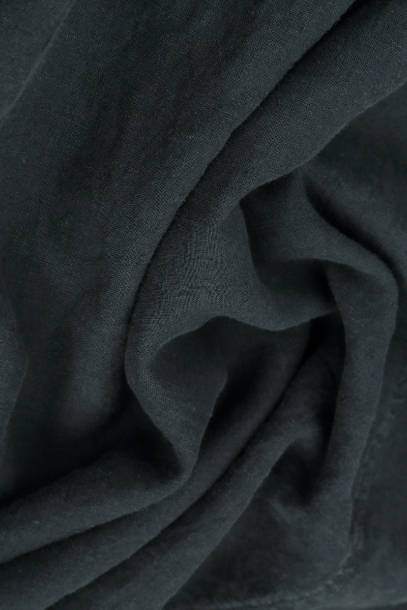 Buttoned Graphite Linen Dress 5