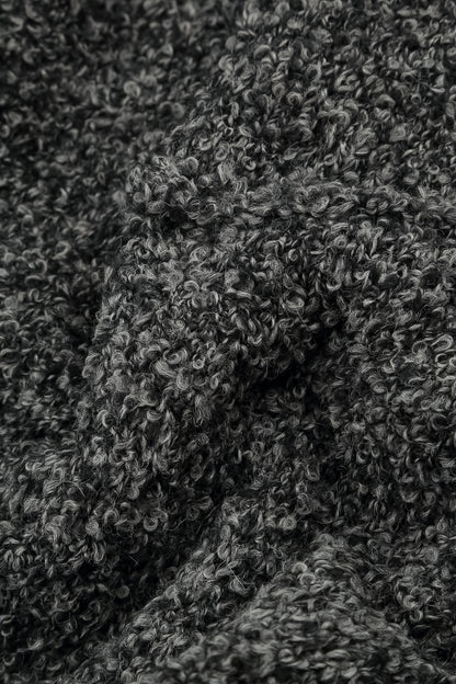 Buttoned Mélange Grey Alpaca Wool Cardigan 5