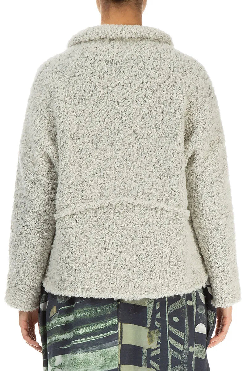 Buttoned Mélange Pearl Alpaca Wool Cardigan 2