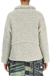 Buttoned Mélange Pearl Alpaca Wool Cardigan 2