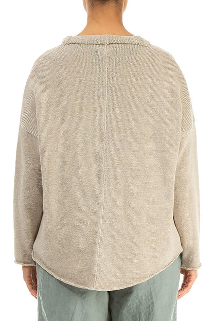 Gilet boutonné en lin naturel