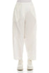 Buttoned Off White Linen Trousers 1
