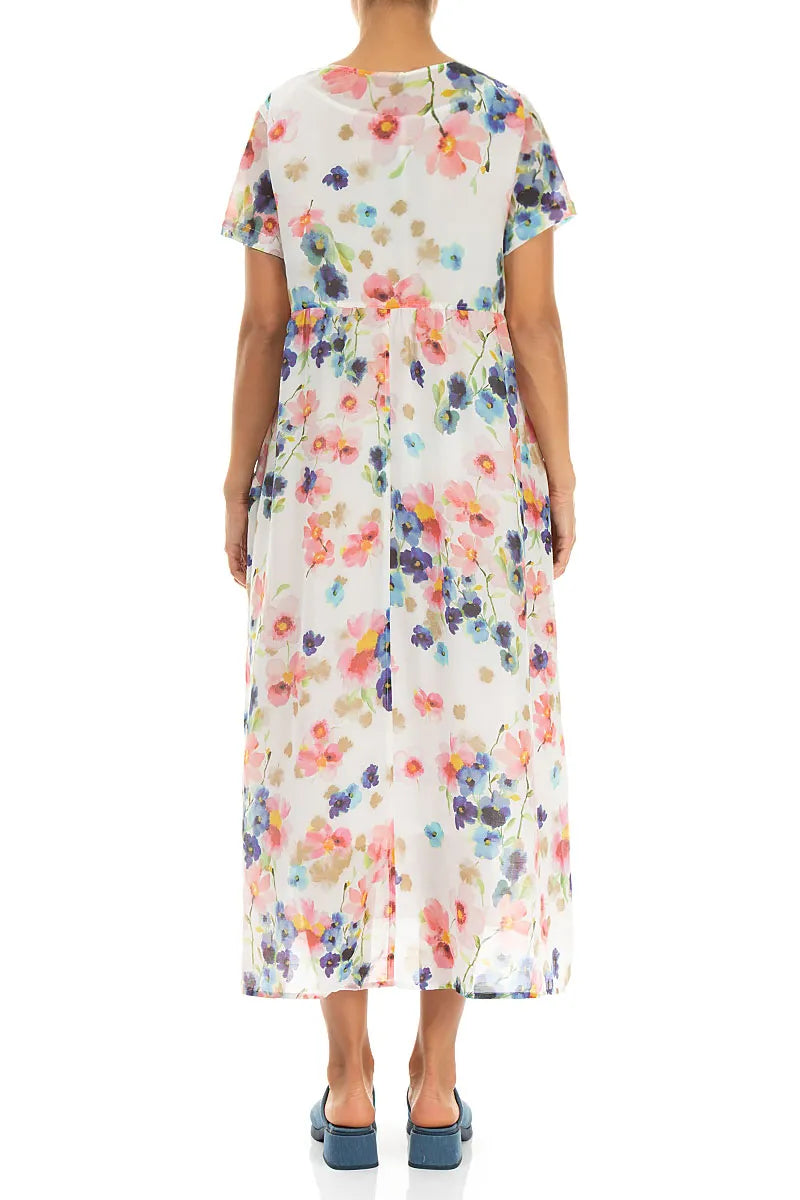 Buttoned Primrose Silk Cotton Dress