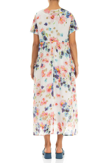 Buttoned Primrose Silk Cotton Dress