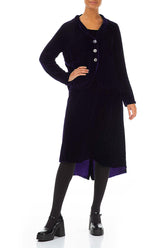 Buttoned Royal Purple Silk Velvet Jacket 4