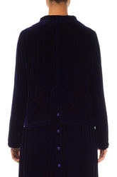 Buttoned Royal Purple Silk Velvet Jacket 2