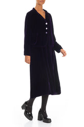 Buttoned Royal Purple Silk Velvet Jacket 4