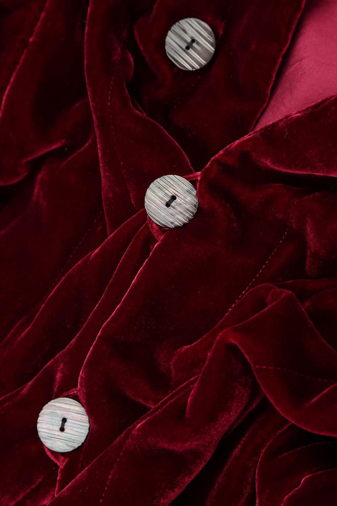 Buttoned Ruby Silk Velvet Jacket 5