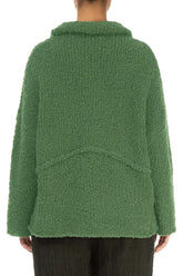 Buttoned Sage Green Alpaca Wool Cardigan 2