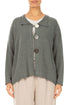 Buttoned Sage Linen Cardigan 1