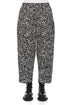 Buttoned Speckled Black White Cotton Trousers 1