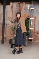 Buttoned V-Neck Caramel Wool Cardigan 1