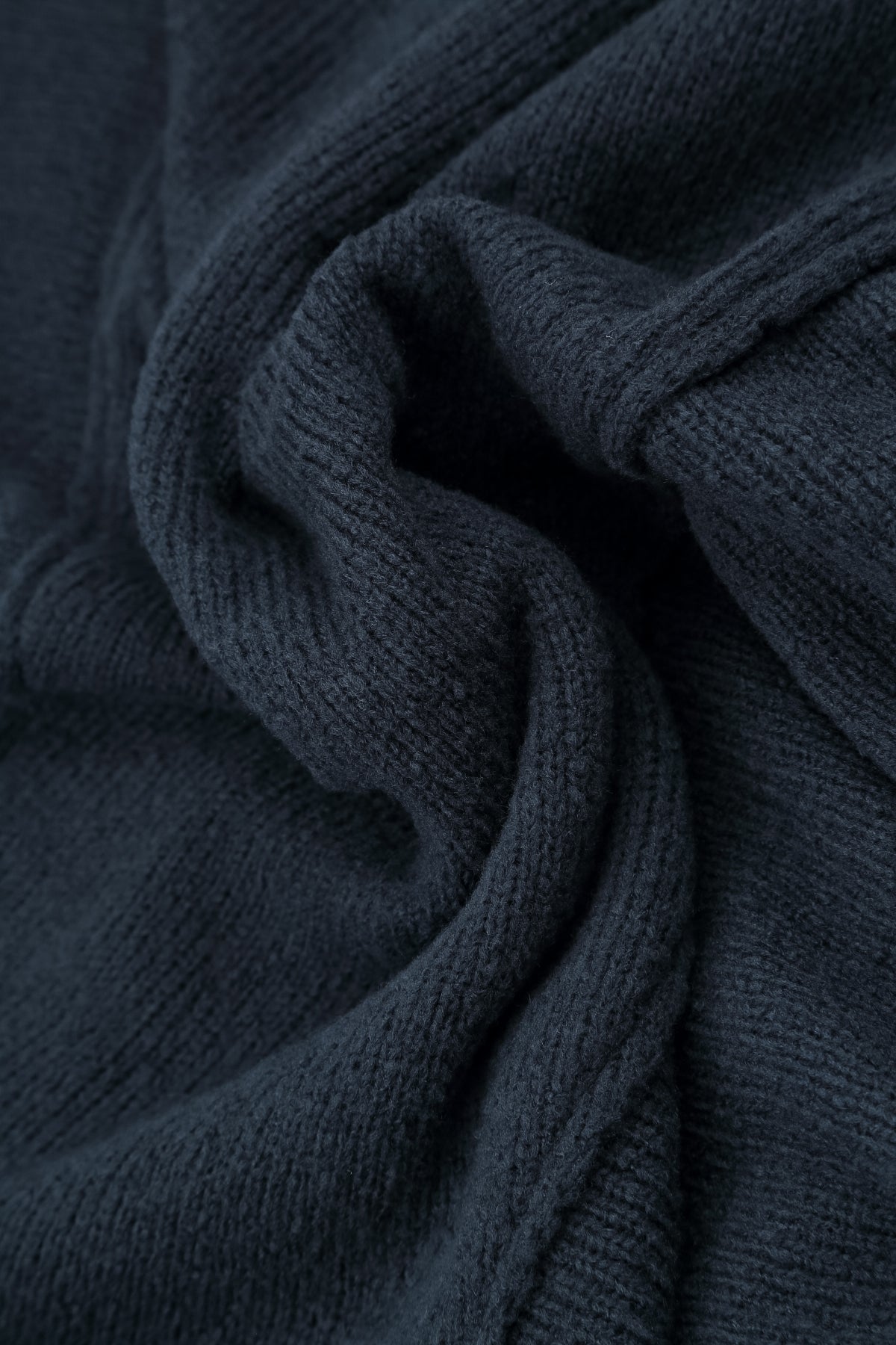 Buttoned V-Neck Dark Navy Wool Cardigan 5