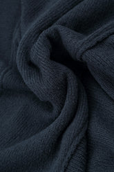 Buttoned V-Neck Dark Navy Wool Cardigan 5