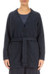 Buttoned V-Neck Dark Navy Wool Cardigan 1