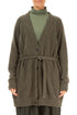 Buttoned V-Neck Khaki Wool Cardigan 1