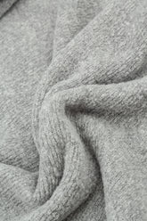 Buttoned V-Neck Light Grey Wool Cardigan 5