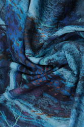 Cap Sleeves Blue Reverie Silk Cotton Blouse 6