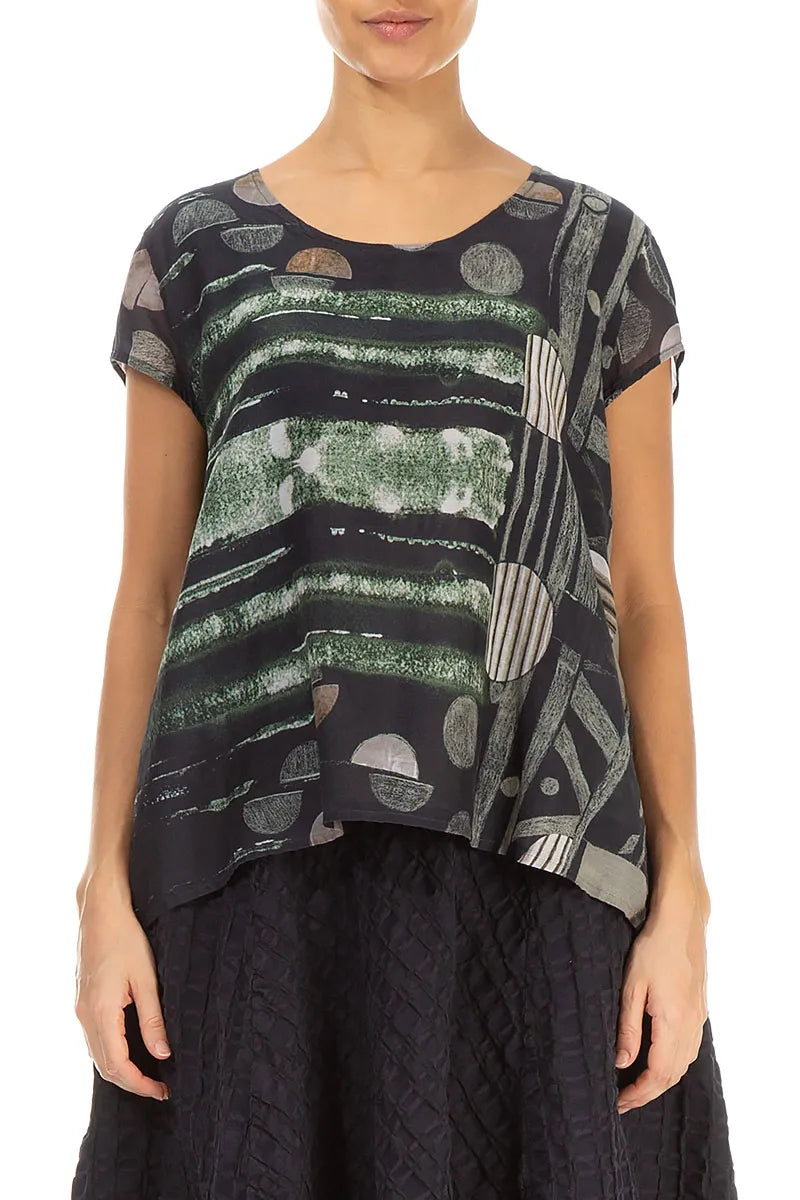 Cap Sleeves Moonlight Silk Cotton Blouse 1