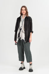 Cap Sleeves Silver Grey Silk Cotton Blouse 6