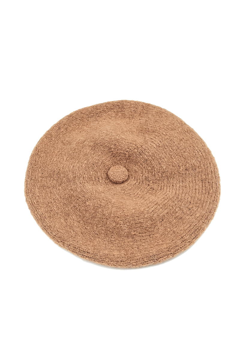 Caramel Knitted Wool Beret 5